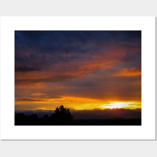 Sunset landscape photography, cloudy sky colors Posters and Art